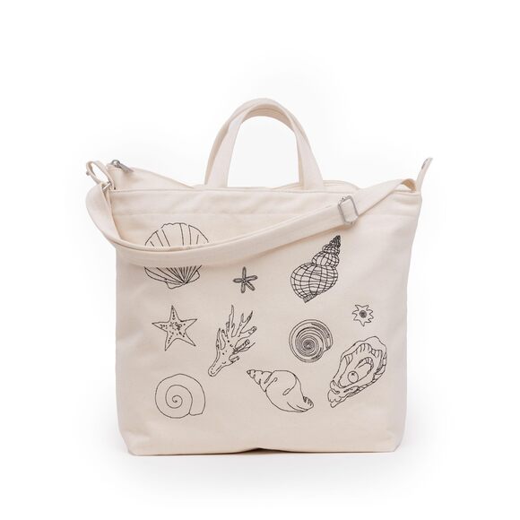 Handbags - 2105 Horizontal Zip Duck Bag - Embroidered Shells